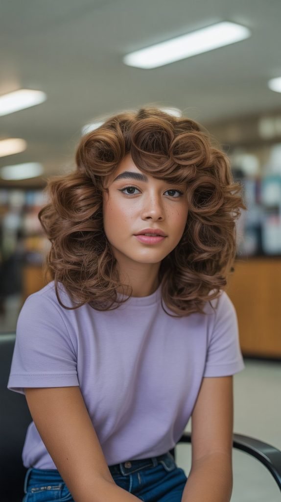 Voluminous Curly Blowout