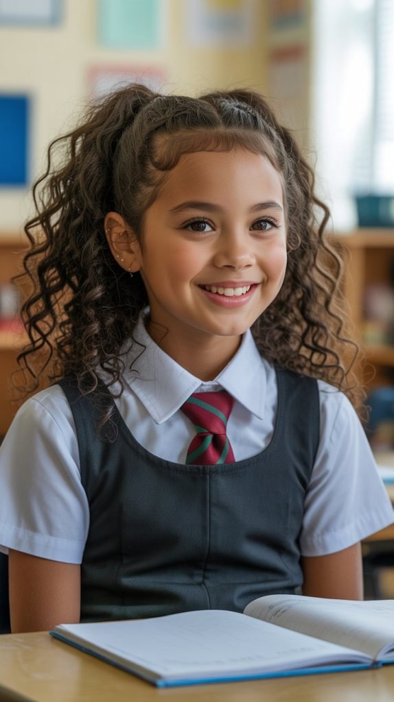 Simple Low Ponytail with Curl Definition