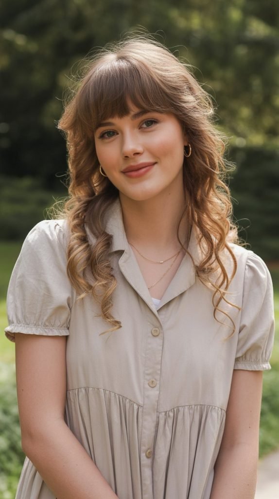 Wispy Bangs with Loose Curls