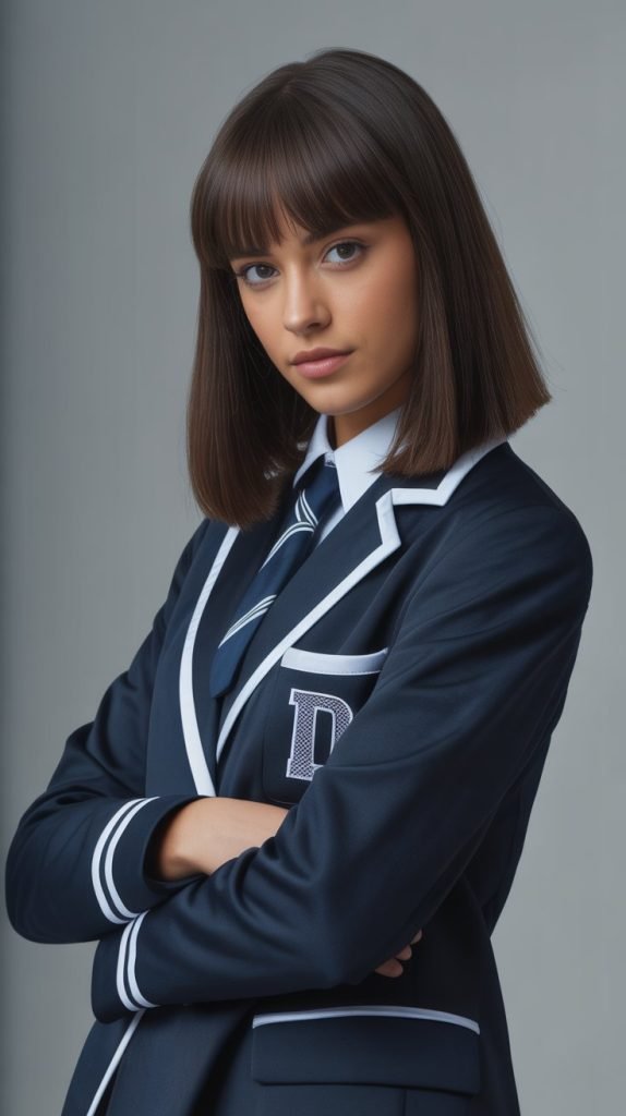 Thick Bangs with Shoulder-Length Hair