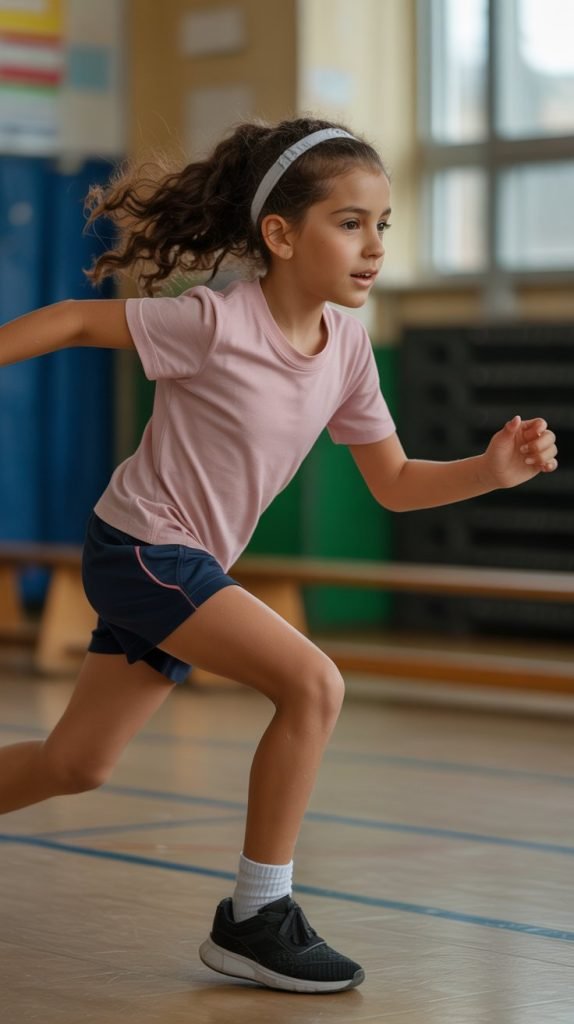 Athletic Headband with Curly Ponytail