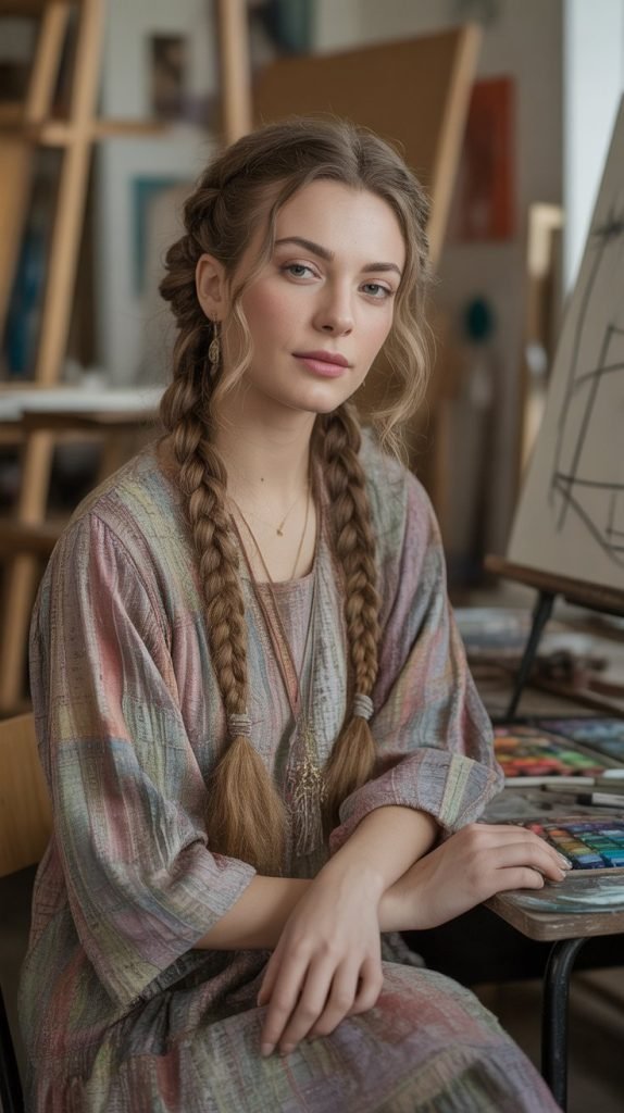 Sophisticated Side Braid with Loose Ends