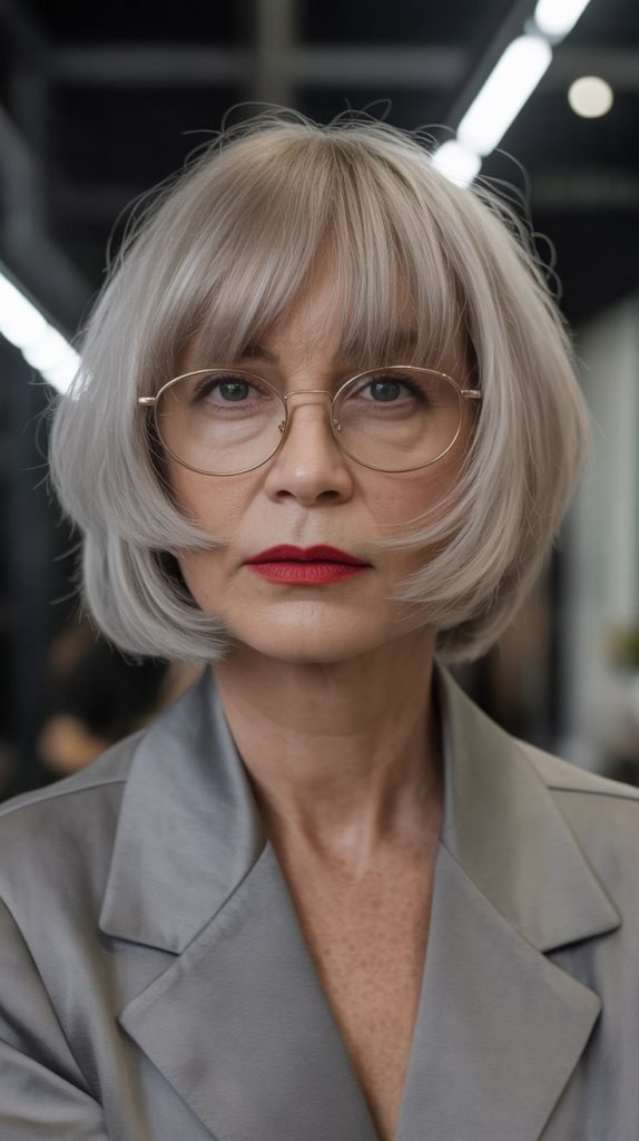 Baby Bangs with Asymmetrical Bob