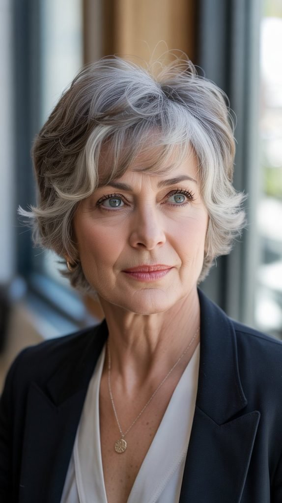 Soft Wispy Bangs with Pixie Cut