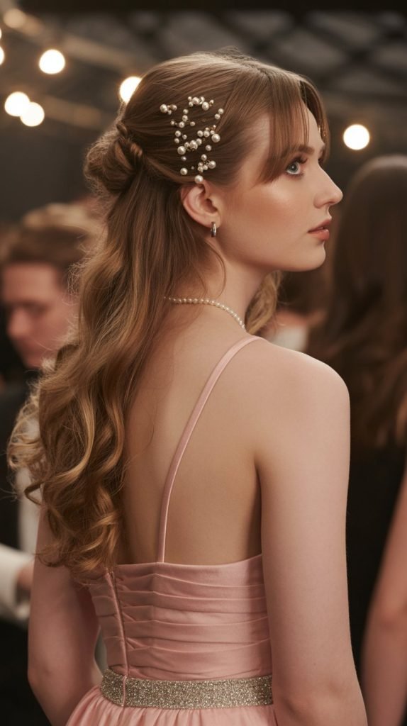 Twisted Half-Up Style with Hair Accessories