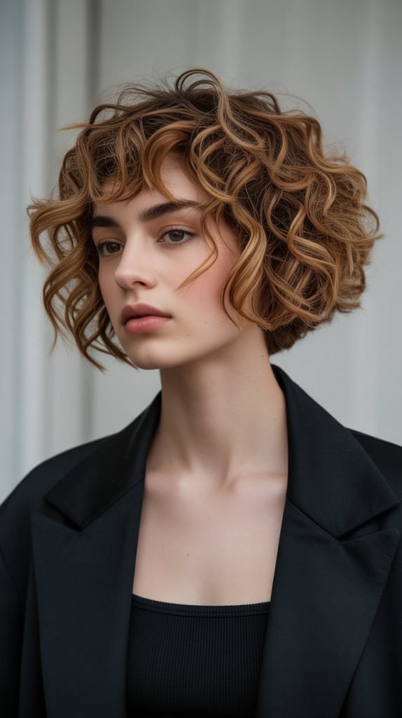 Geometric Precision Curly Bob