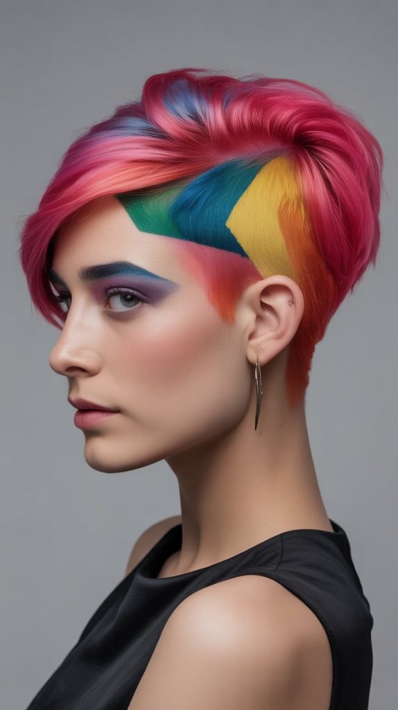  Artistic Color Block Undercut