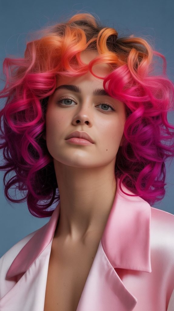 Fuchsia Gradient Curls
