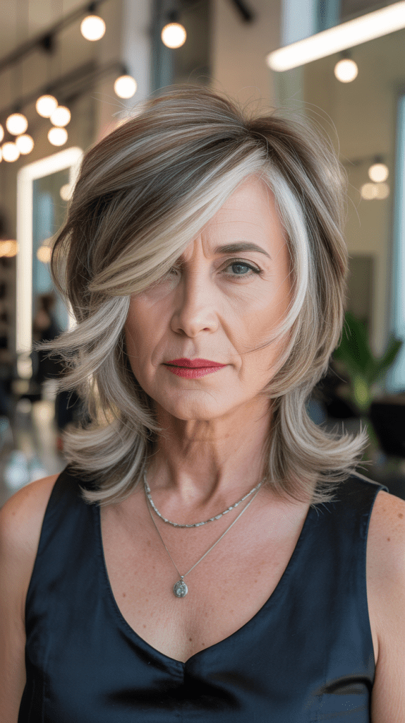 Asymmetrical Layers with Dramatic Side Part