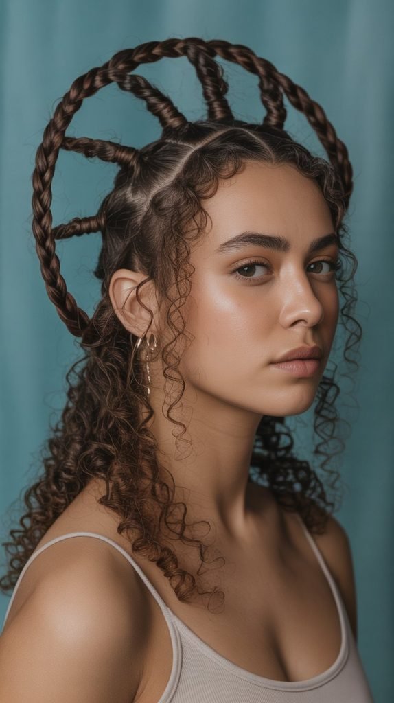 Braided Crown Circle with Curl Freedom