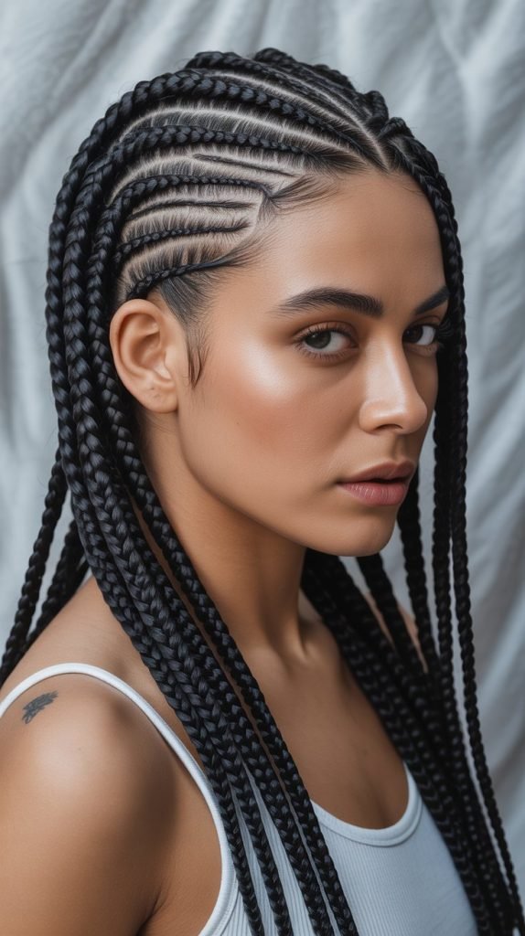 Side Part with Geometric Patterns