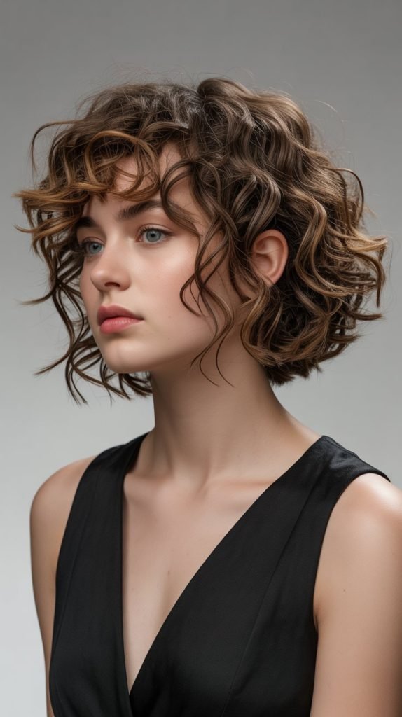 Disconnected Curly French Bob