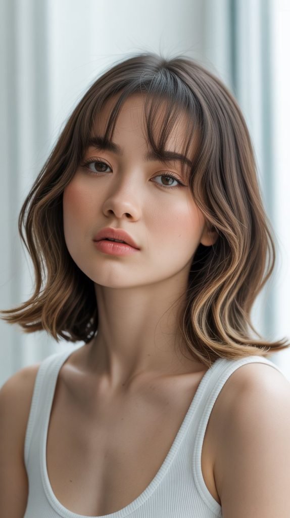 Shoulder-Length Cut with See-Through Bangs