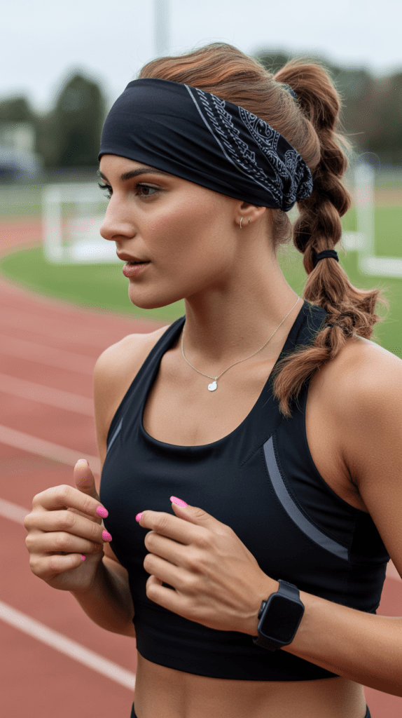 Sporty Bandana Ponytail with Elastic Wrap