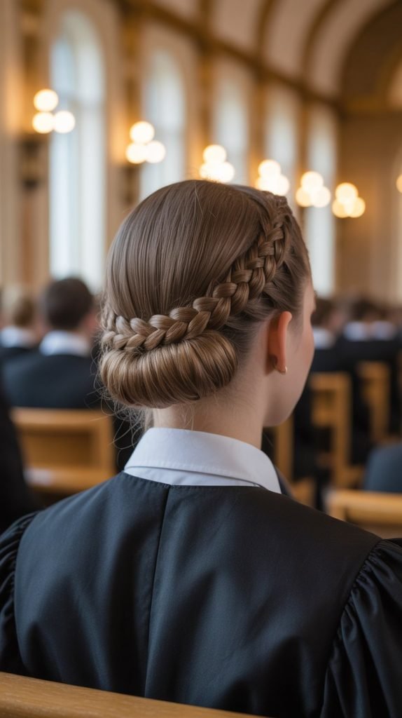 Crown Braid with Low Bun