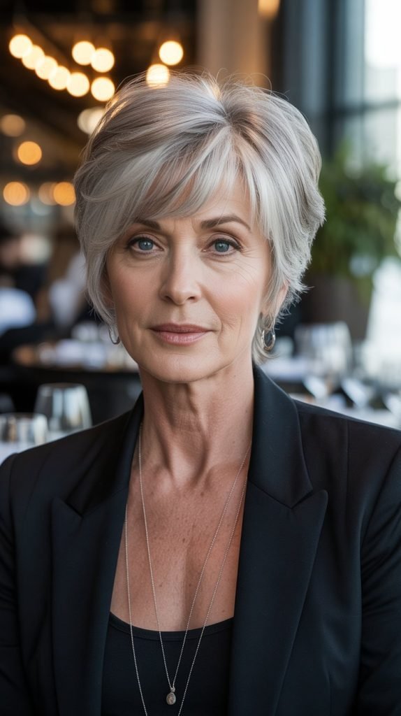 Pixie with Long Bangs