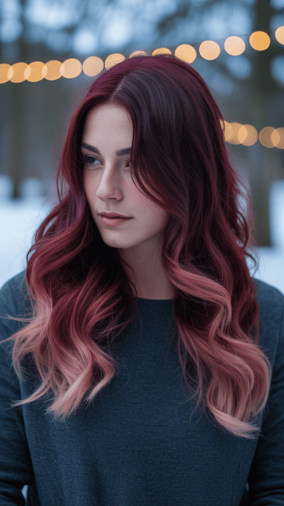  Burgundy Ombre Effects