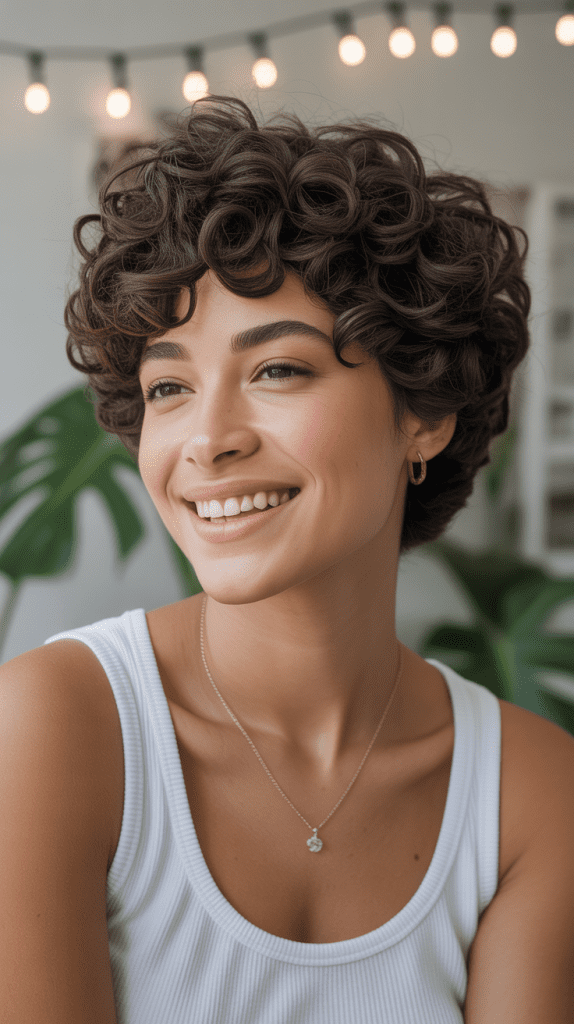 Curly Pixie with Natural Wash-and-Go Styling