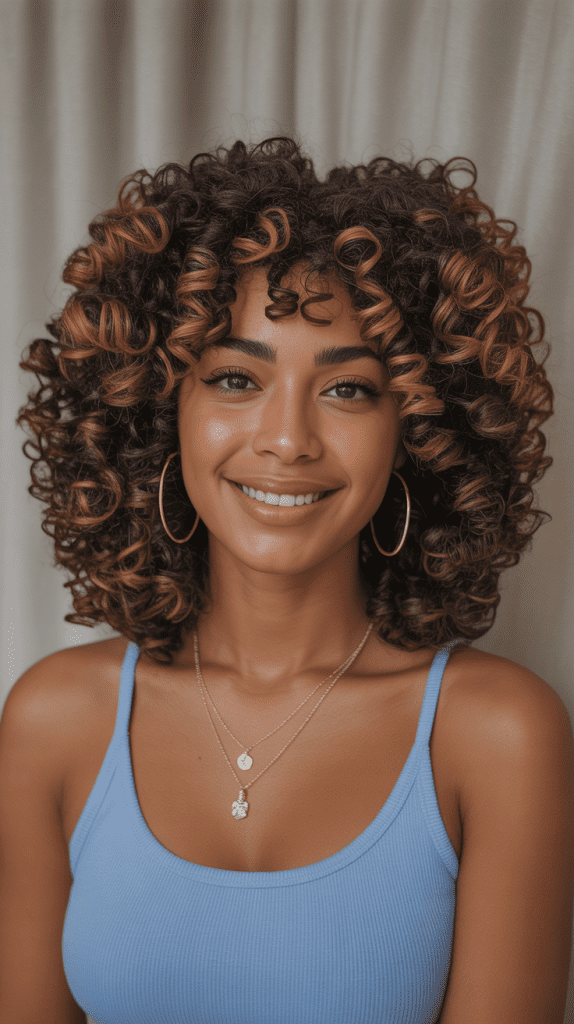 Caramel Ribbon Highlights with Deep Conditioning