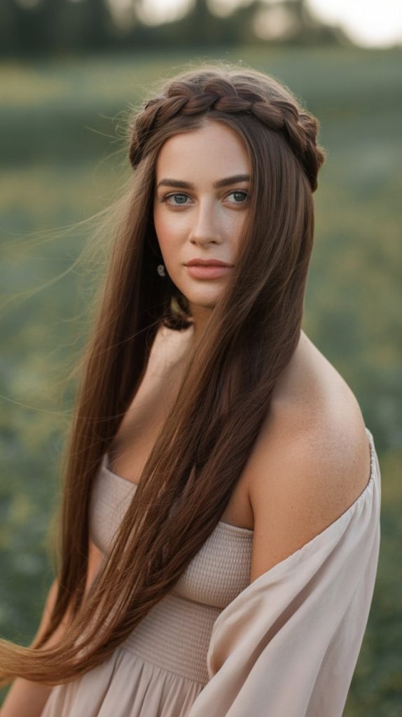 Rich Brunette Braided Crown