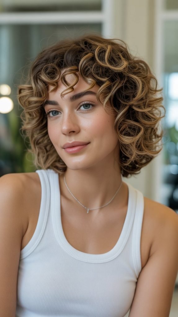  Curly Stacked Inverted Bob