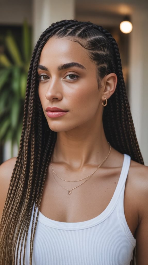 Side Part with Face-Framing Layers