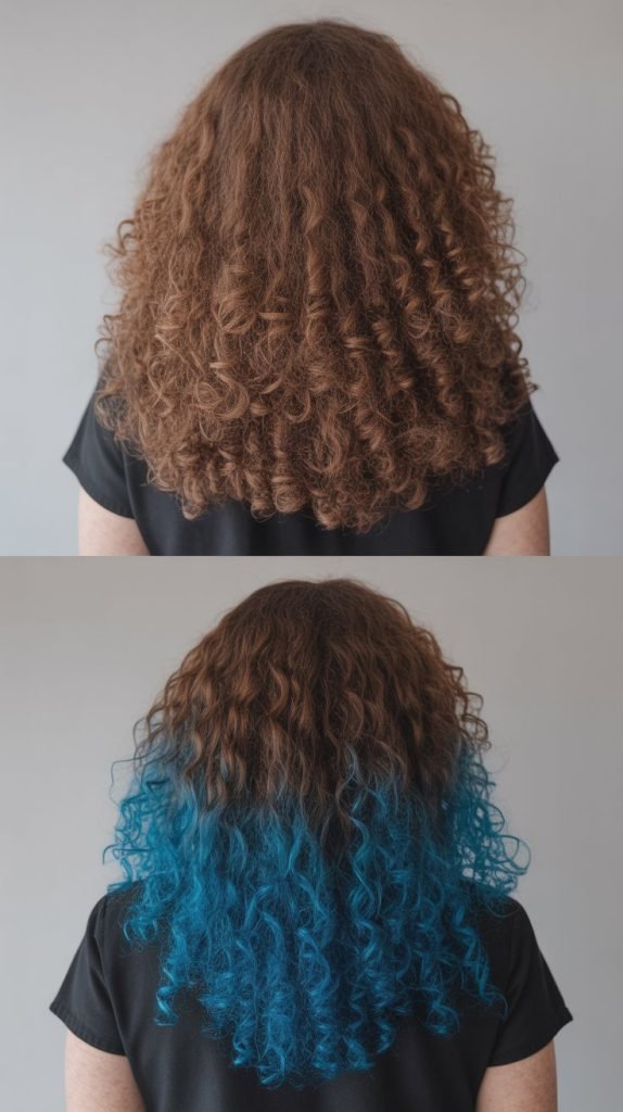 Preparing Curly Hair for Electric Blue Balayage