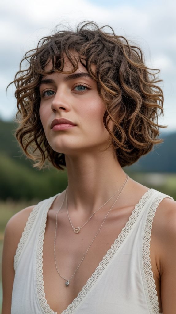 Bohemian Curly French Bob
