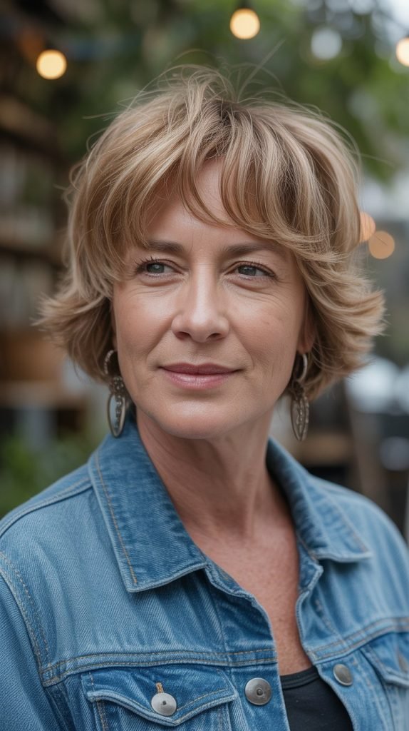 Short Shag with Curtain Bangs