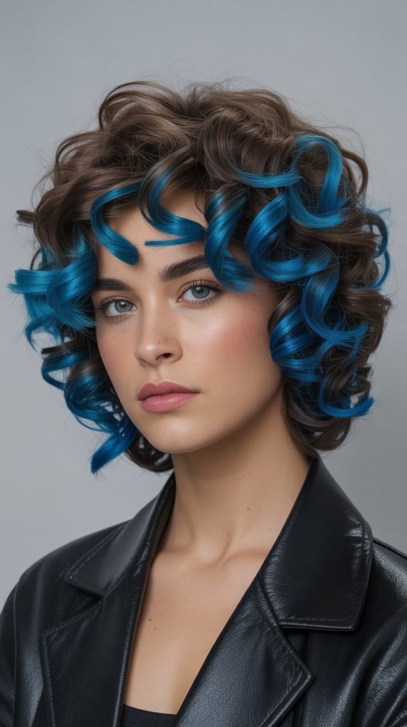 Bright Electric Blue Chunky Highlights