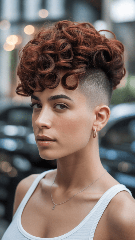  Curly Undercut with Voluminous Top