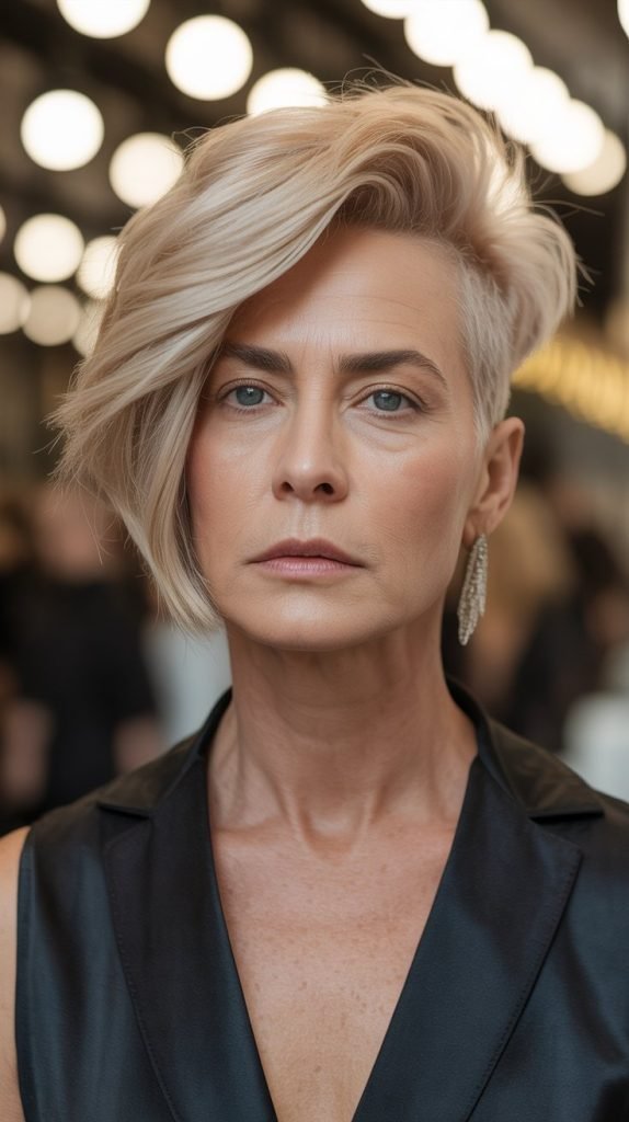 Asymmetrical Crop with Dramatic Side Sweep