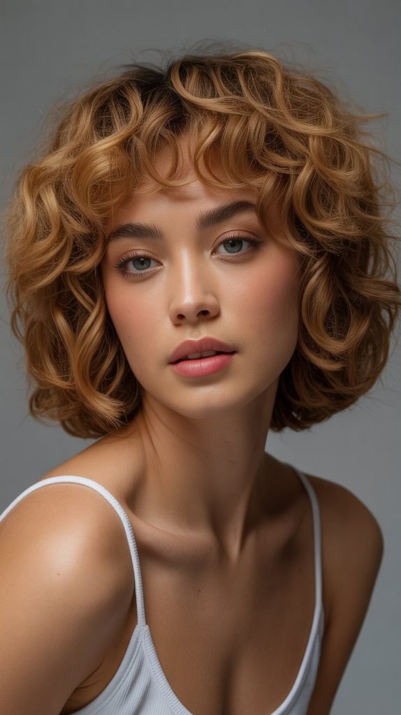 Curly Bob with Micro Bangs