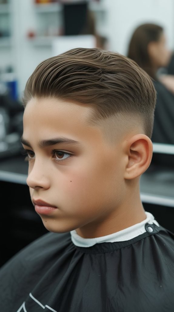 Skin Fade with Slicked Back Hair