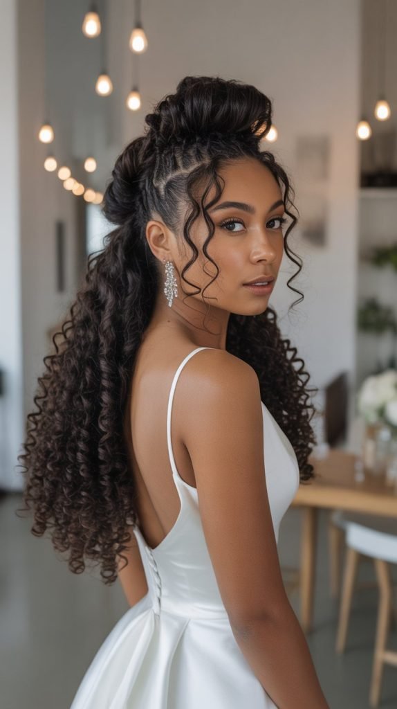 Half-Up Twist with Curl Definition