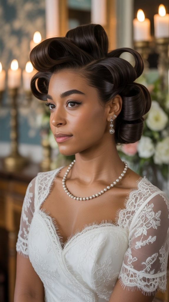 Protective Pin Curl Updo