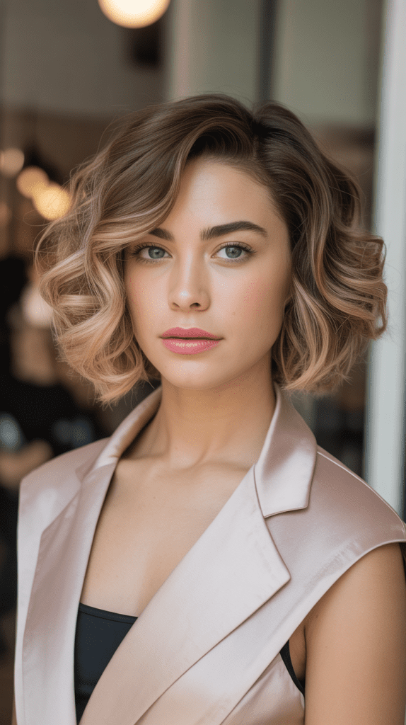 Bronde Curly French Bob
