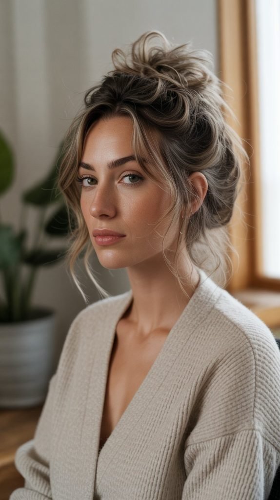 Textured Messy Bun Illusion