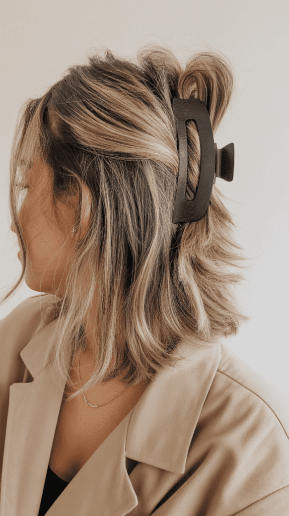 Messy Half-Up Texture