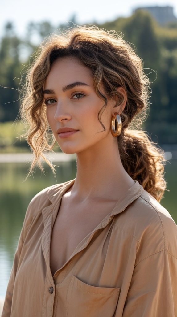 Textured Low Ponytail with Volume