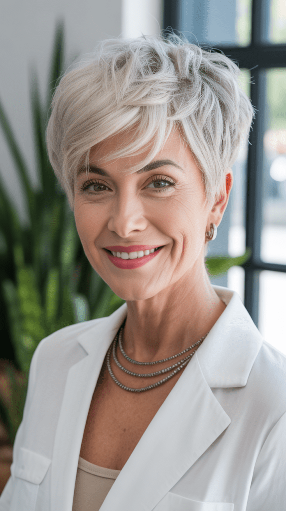 Textured Pixie with Swept Bangs