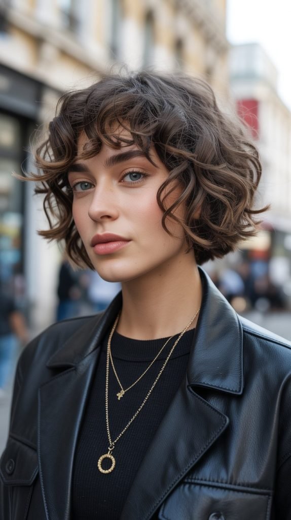 Choppy Curly French Bob