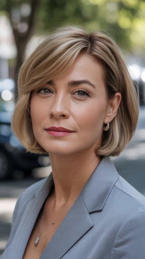 Side-Swept Bangs with Bob