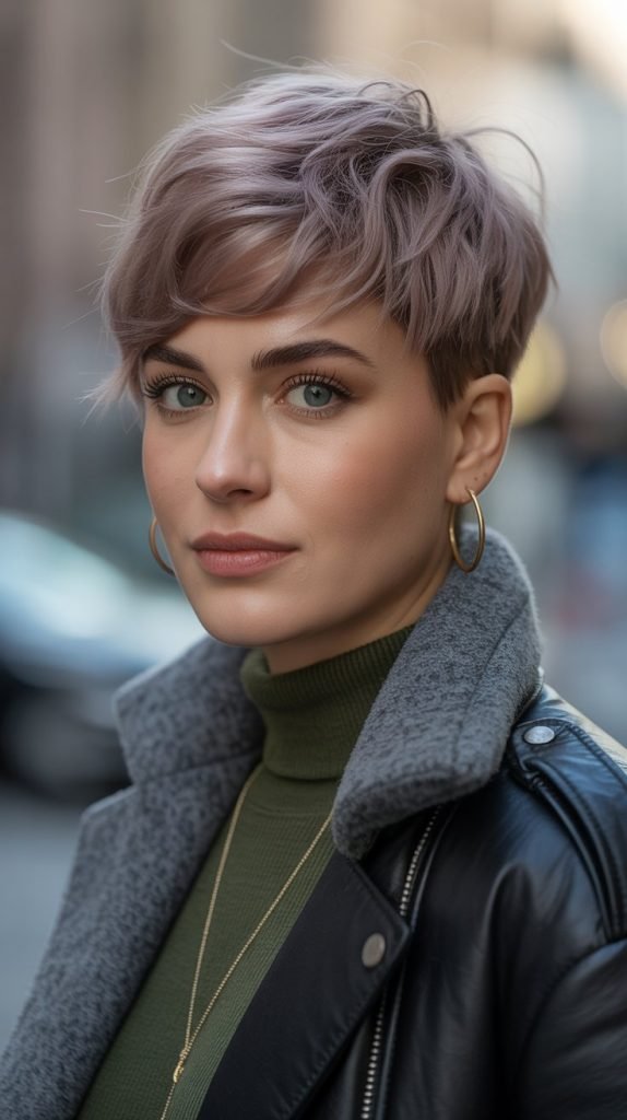 Textured Pixie with Winter Layers