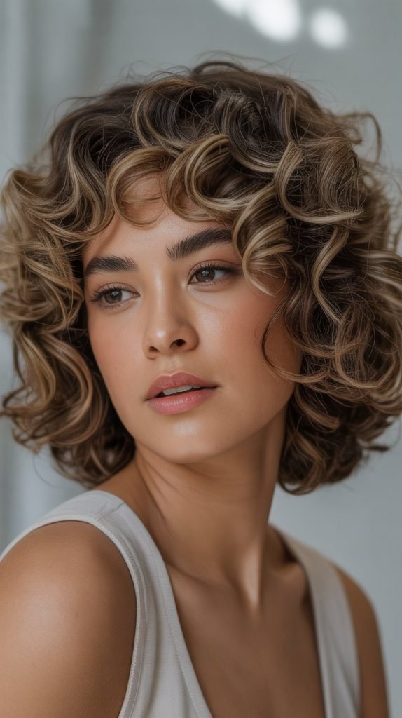  Textured French Bob with Layers for Tight Curls