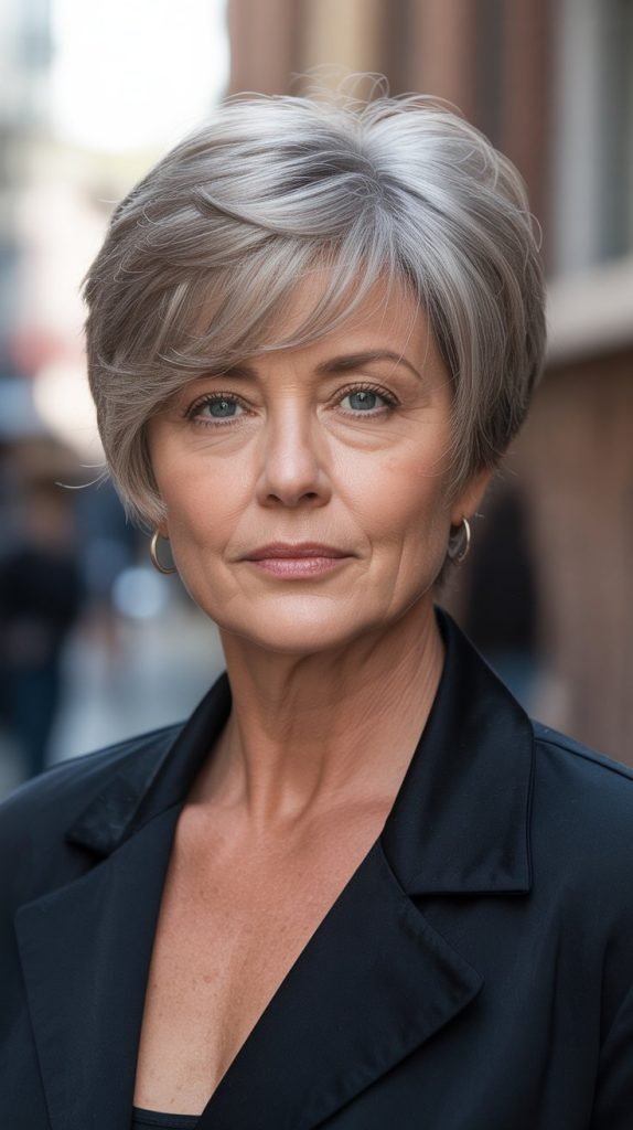 Voluminous Pixie with Side Part