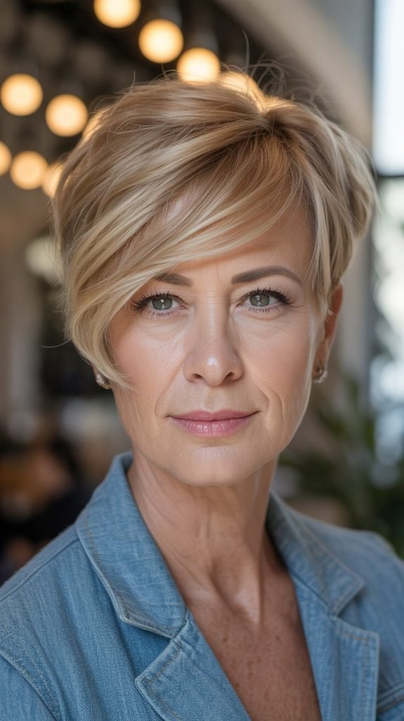 Side-Swept Pixie with Longer Front