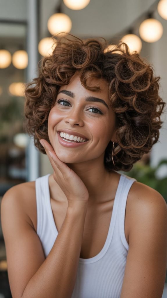 Embracing Natural Texture with Curly Stacked Inverted Bobs