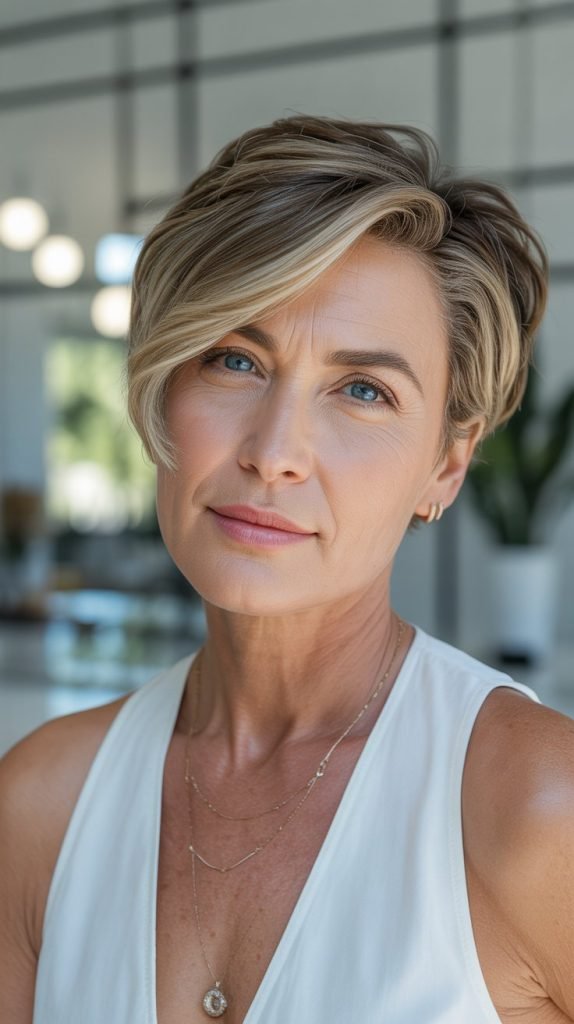 Side-Swept Pixie with Volume