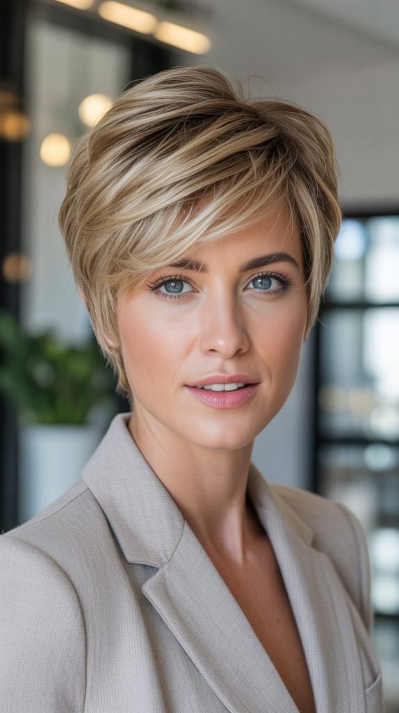  Classic Pixie Cut with Layered Texture
